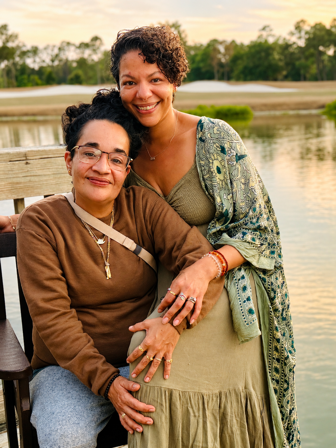 Hev Michel with her wife, Kimmy, at sunset on the Space Coast